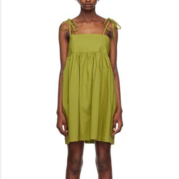 Cawley Studio Poplin Green Tiana Mini Dress - Picture 2 of 3
